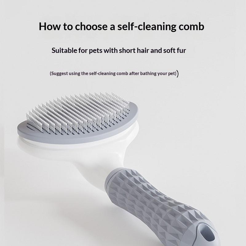 Factory Custom Dog and Cat Hair One Key Remove Hair Comb Pet Massage Shedding Remover Pet Self Cleaning Cat Grooming Brush