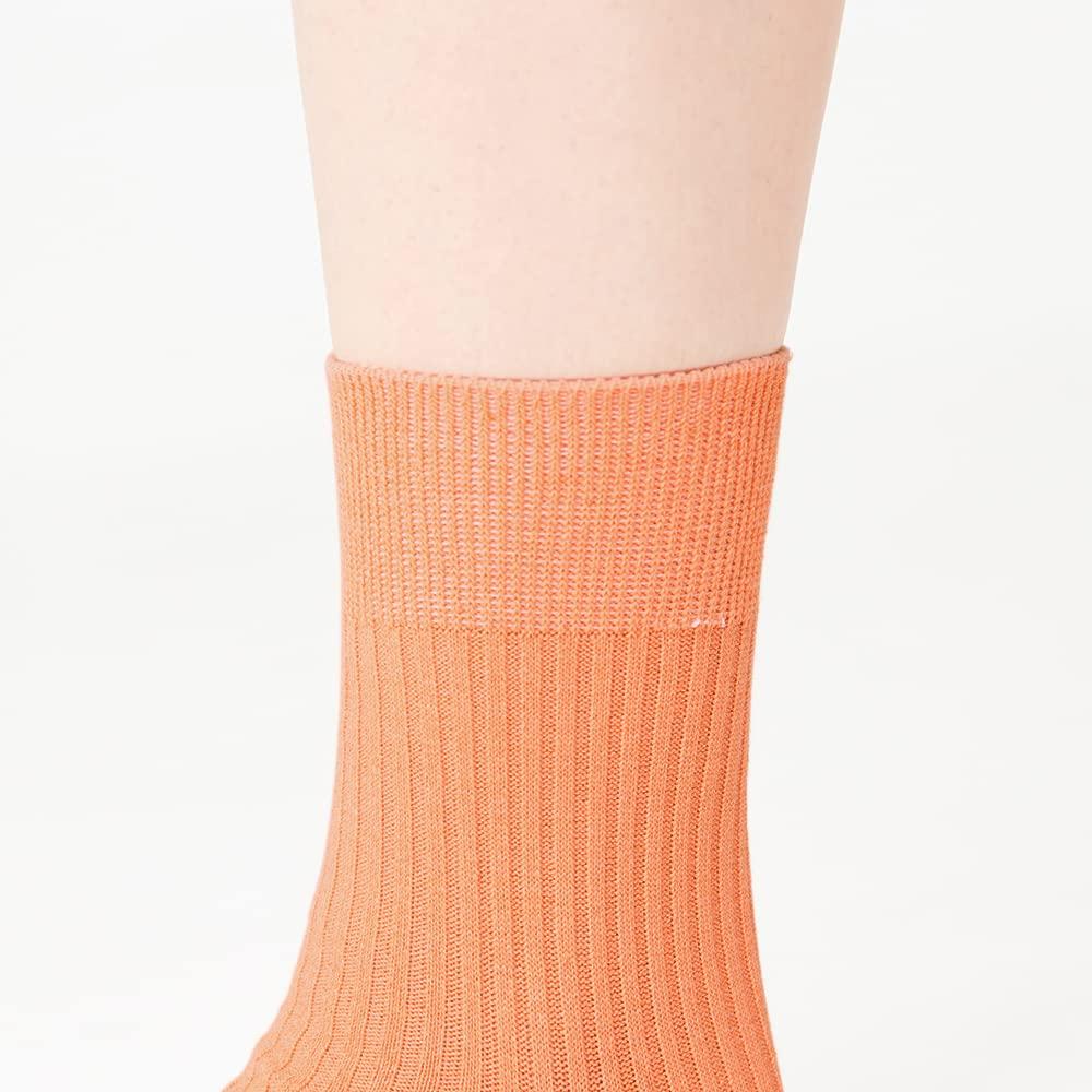 Gunze SABRINA Washi Yarn Set of Light Sizes Cm Socks, 32-Rib, 2, Women's, Orange, 22.0-24.0