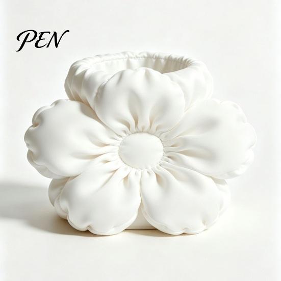 Modern Minimalist Pen Holder Satin Flower Holder, Petal Design Desk Organizer, Durable Stationery PLA Desktop Storage Container, for Home Office