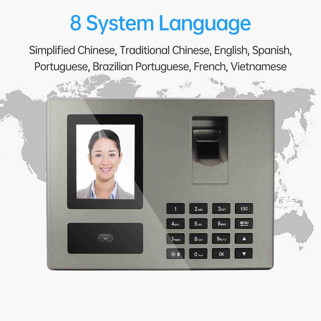 NaIntelligent Face Biometric Fingerprint Password Employee Attendance NaMachine Checking-in Recorder 2.8 inch   Screen Infrared Dual-Camera Fast to 