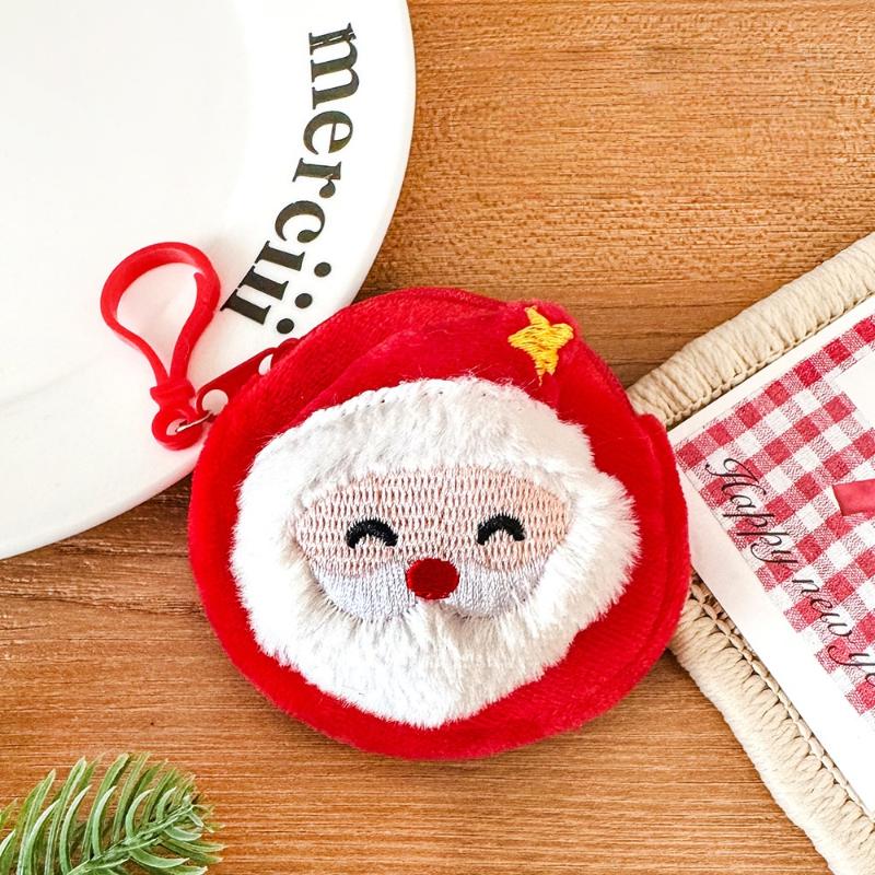 

Cute Christmas Plush Coin Purse Kawaii Santa Claus Snowman Doll Coin Pouch Keychain Backpack Pendant Decoration Children Gift