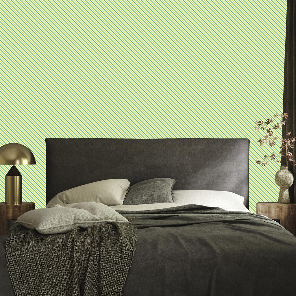 Lime and mint stripes wallpaper for living room and bedroom 50x1000