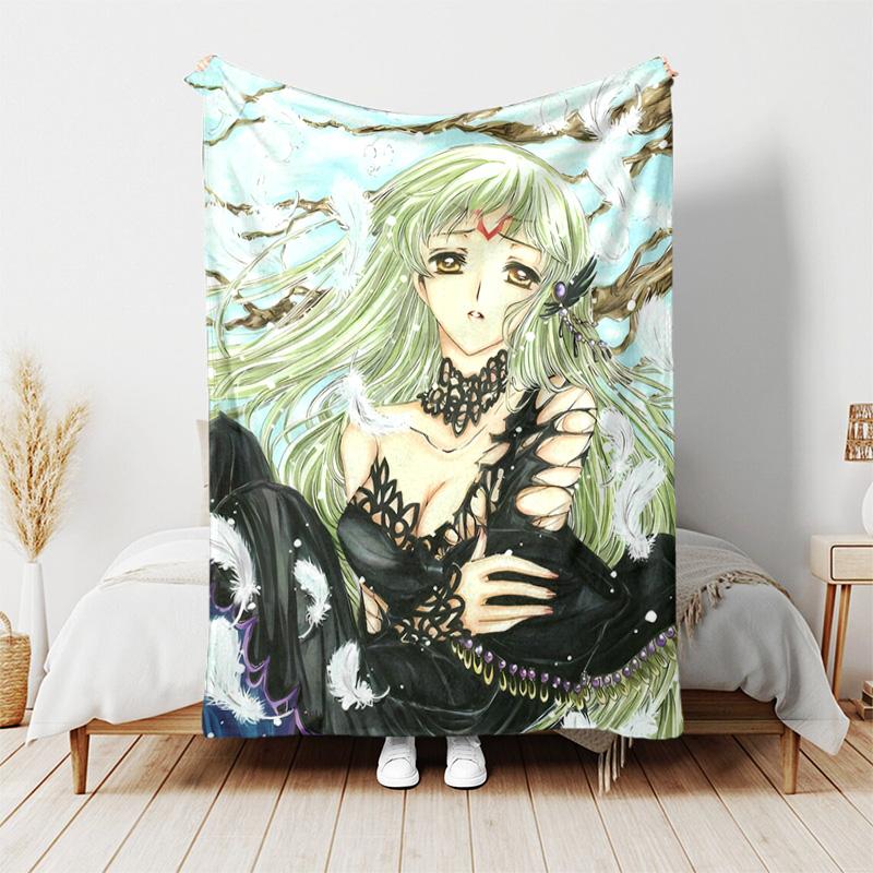 Anime Code Geass printed throw blanket—lightweight,soft,warm;versatile blanket all seasons—perfect air-conditioning throw,nap blanket