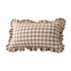 Copricuscino Decorativo a Volant per Divano Letto Quadrato, Federa a Quadri in Cotone con Bordo Arricciato, Cuscini Monocolore 18x18 Pollici 20x12 Copertura Decorativa per