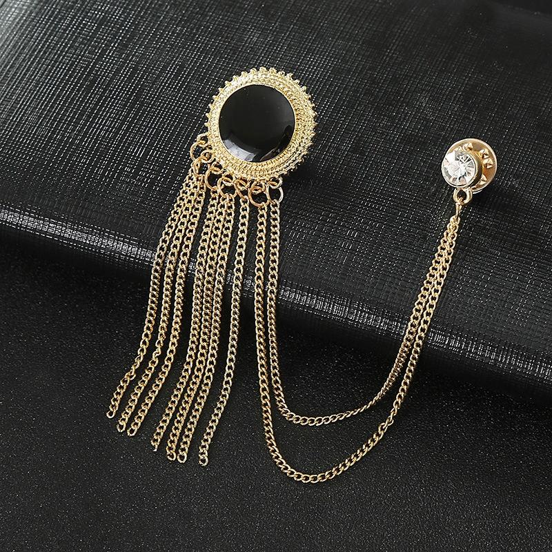 Crown Gold Silver Tassel Brooches For Women Men Pin Party Casual Lapel Pins Accessory Gift Suit Tassel Brooches Jewelry