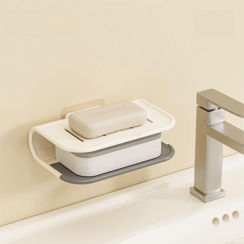 M Rack Wall Mounted Soap Holder Non-Slip Soap Drain Box Simple Bathroom Soap Dish Home