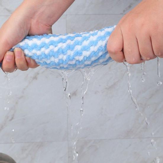 5Pcs Kitchen Cleaning Dish Cloth Superfine Fiber Rag Strong Water Absorption Powerful Decontamination Quick Drying Dish Cloth