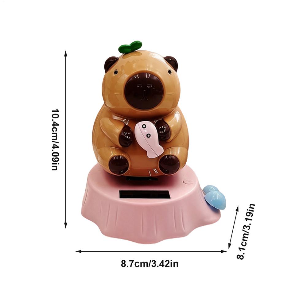 

Car Dashboard Ornaments Solar Swinging Capybara Figurines Shaking Head Car For Driver SUV RV Trailer Tractor Automobile Vehicle
