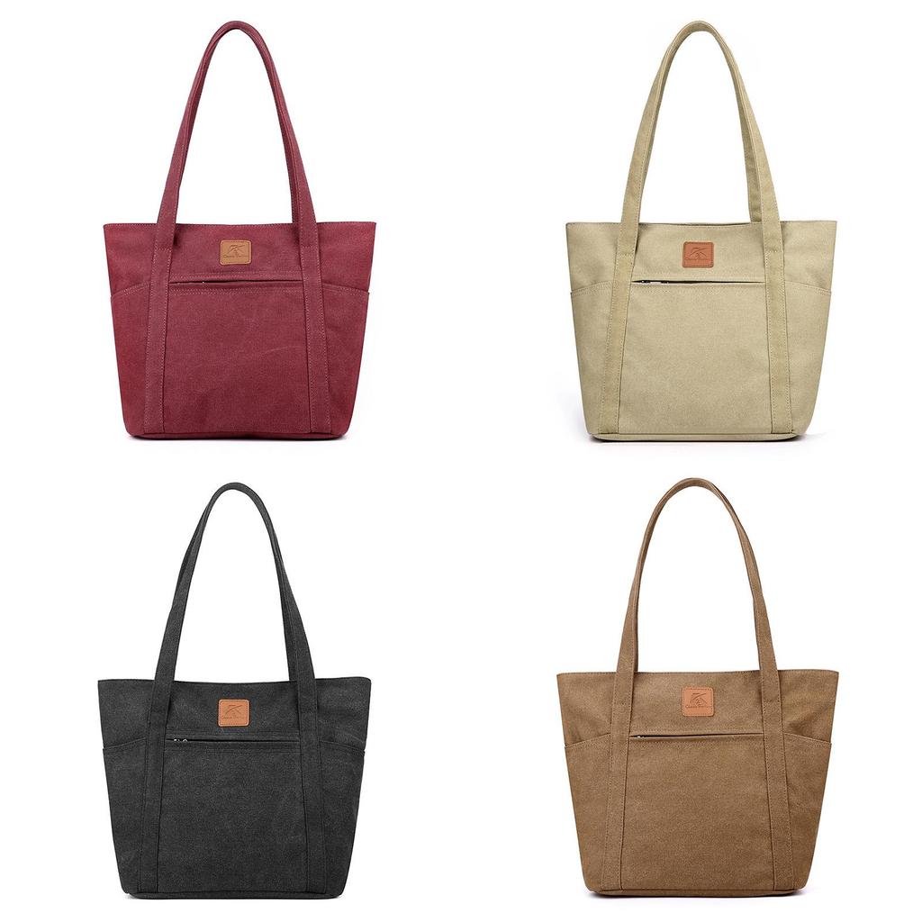 Canvas-Tragetasche für Damen mit Reißverschlusstasche und urbanem Stil für den täglichen Gebrauch