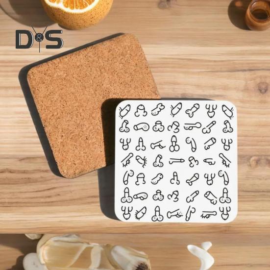 Funny Willy Coaster Humorous Drink Coasters Novelty Prank Gift for Adults Coasters for Game Nights Parties Home Decor