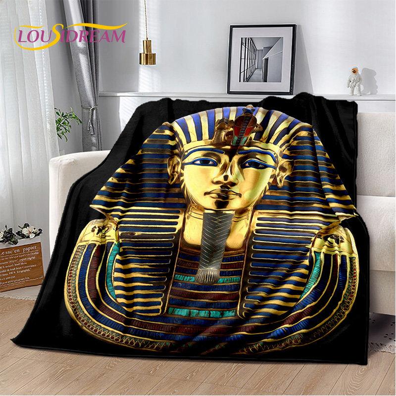 3D Egyptian Mythology Pharaoh Hieroglyphics Soft Plush Blanket,Flannel Blanket Throw Blanket for Living Room Bedroom Sofa Picnic