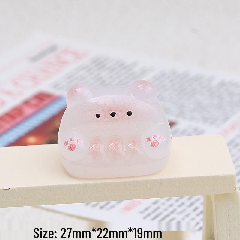Handmade Resin Hair Clips & Croc Charms with Luminous Bear and Cartoon Designs