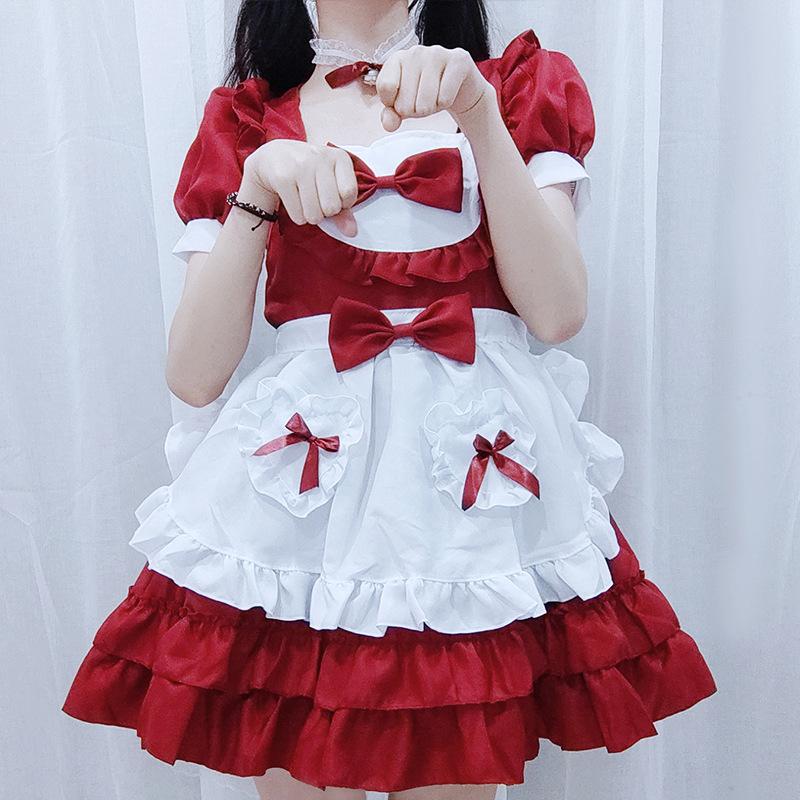 Sexy Cream Sweetheart Maid Dress Lolita Cosplay Costume