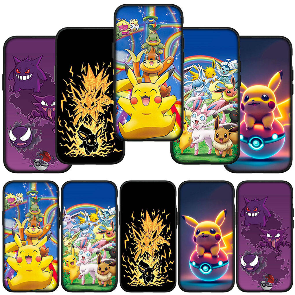 Pouzdro na telefon pro Samsung Galaxy S25 S23 S22 S24 Ultra FE Plus A05 A06 A15 A16 A36 A37 A35 A54 A55 A56 A57 A25 A53 A17 Kreslený Pokemon GO Pikachu Kryt