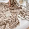 All-season Bedroom Throw Blanket Lamb Wool Winter Thickened Thermal Blanket Soft and Comfortable Nap Flannel Solid Color Blanket