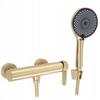 Arcos Brushed Gold Wall-Mounted Shower Faucet, Handset Without Spout