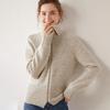 Women's Colorful Dots Cashmere Zipper Cardigan Sweater - Gentle Style, New Autumn Winter 2023 Collection