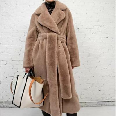 New Winter Imitation Rabbit Fur Coat Women's Extended Belt Belt Imitation Fur Jacket Thickened Warm Plush Jacket