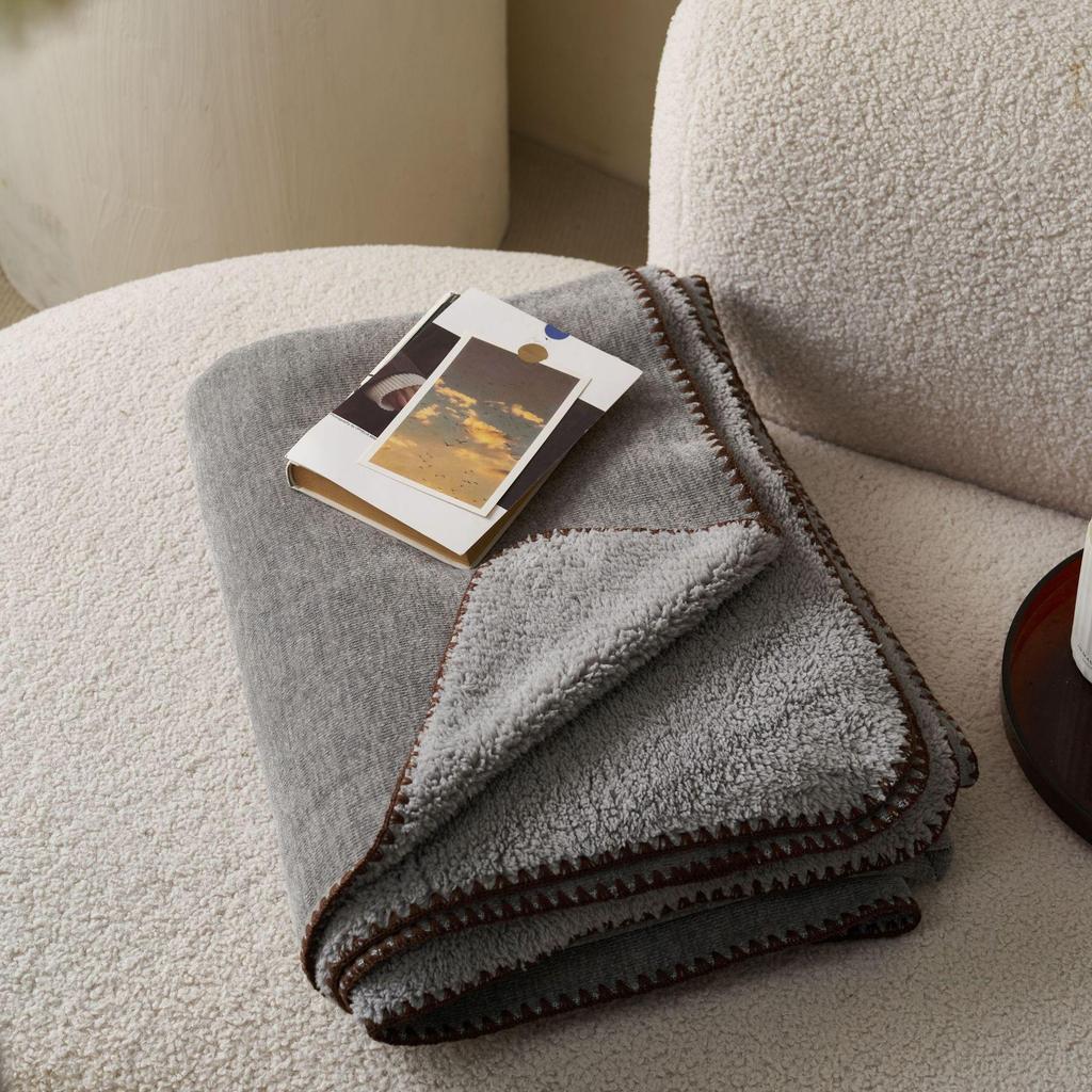 Cozy Knit Velvet Blanket & Shawl - Thick, Warm Cover for Sofa or Office