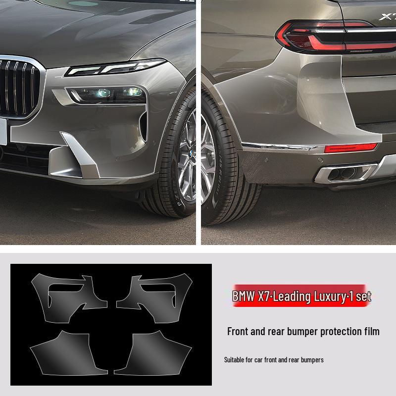 Vorgeschnittene durchsichtige TPU-Schutzfolie für vordere und hintere Stoßfänger - Passend für 23 BMW 7er Modelle