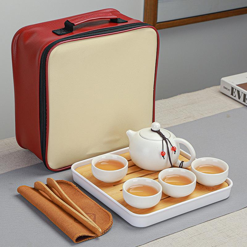 Dingyao Outdoor Tragbares Kung Fu Tee-Set Reise-Set Keramik Komplettset Geschenke