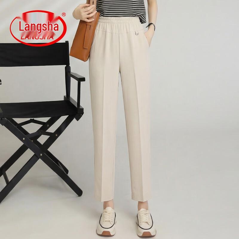 LangSha Women s Summer Loose Straight Cropped Pants 5XL