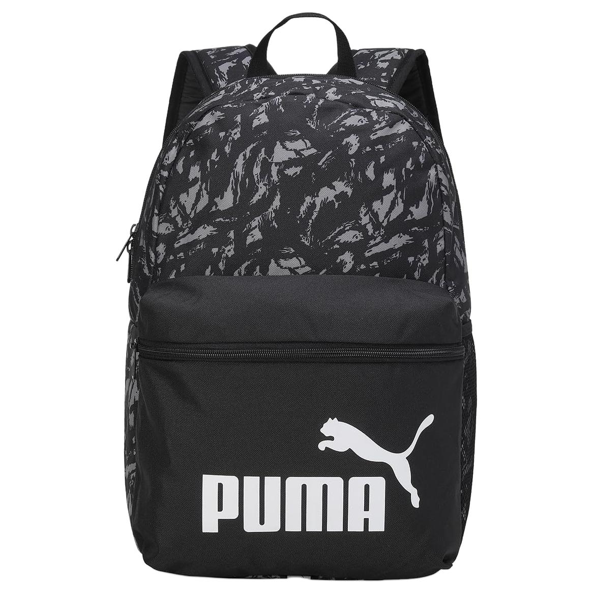 Puma Logo Print Design Large Capacity Zipper Closure Polyester Backpack Unisex Backpack Black 079948-07 Black