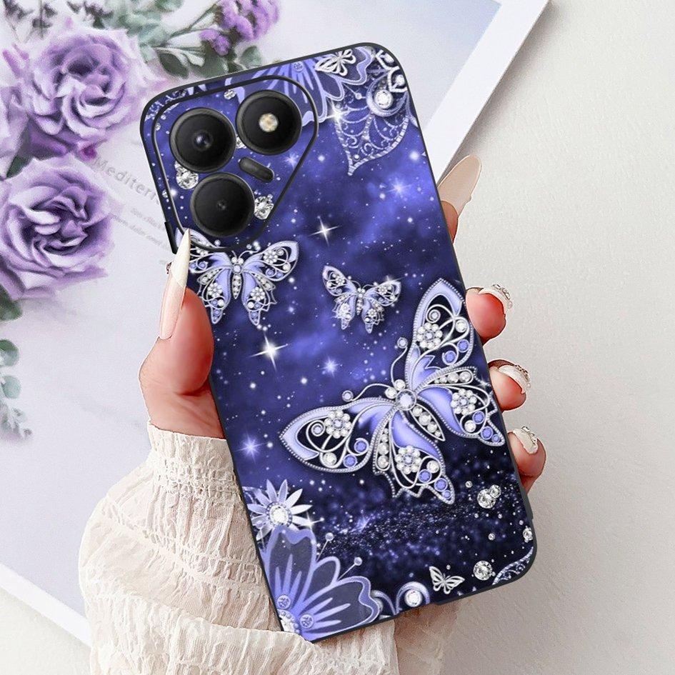 

6.78 For Tecno Pova 7 4G Case New Fashion Flower Bamboo Strawberry Soft Silicone Matte Cover For Tecno Pova7 4G Shockproof Capa Tecno Pova 7 4G