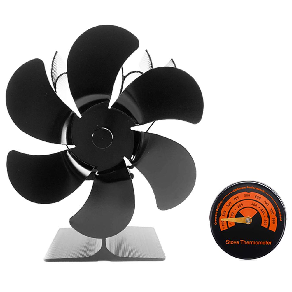 6-listý kamnový ventilátor pro krbové kamna Vysoce účinný Tichý krbový ventilátor Pro kamna na dřevo