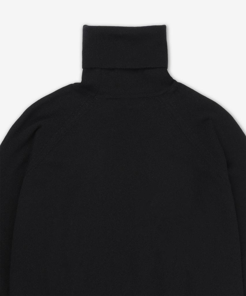 SAINT LAURENT Cashmere Cassandre Embroidered Logo High-Neck Knit - Black / 820746Yall21000