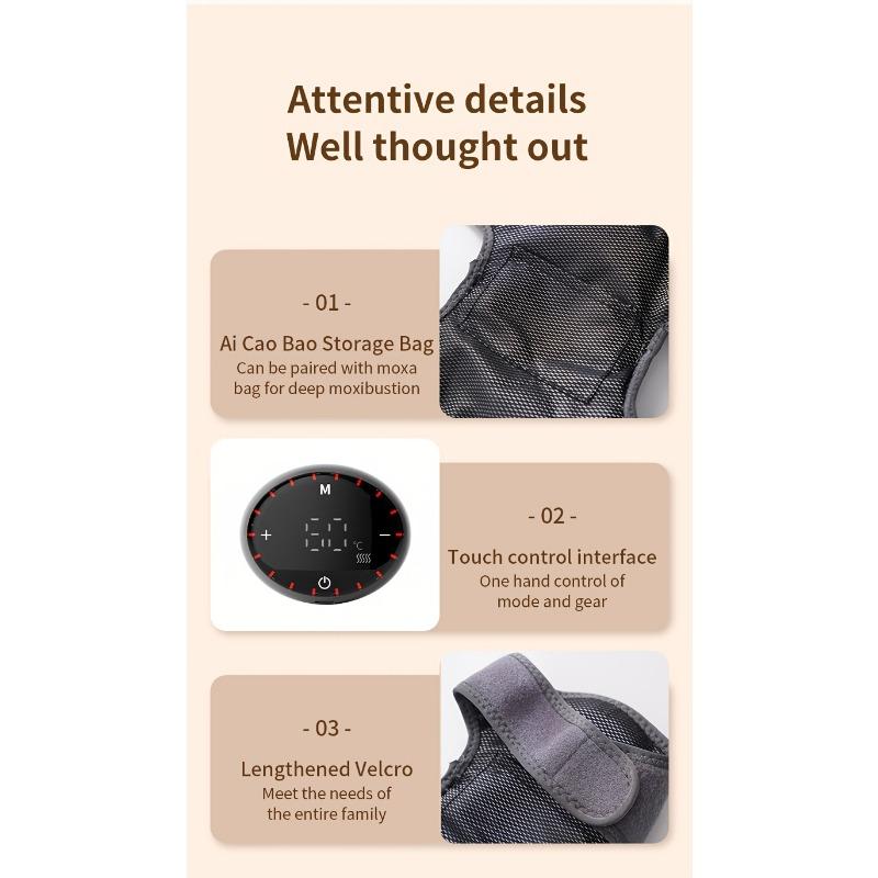 Rechargeable Knee Massager with Heat - Ideal for Post-Work, Sedentary Lifestyle, and Relaxation, Battery-Powered, Polyester Material, Knee