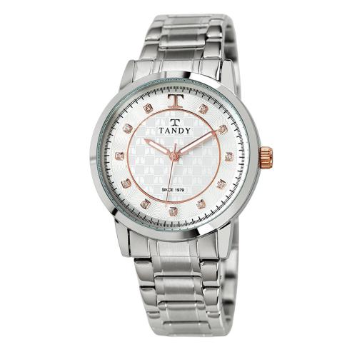 

[TANDY] TANDY Signature Luxury Metal (Austrian Stone Inlay) Rose Gold Men s Watch T-3914 FREE