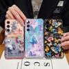 Dream Butterfly Pattern Clear Phone Case For Samsung Galaxy S26 S25 S24 S23 Ultra S22 Plus S25 Edge S24 FE Card Bag Wallet Cover