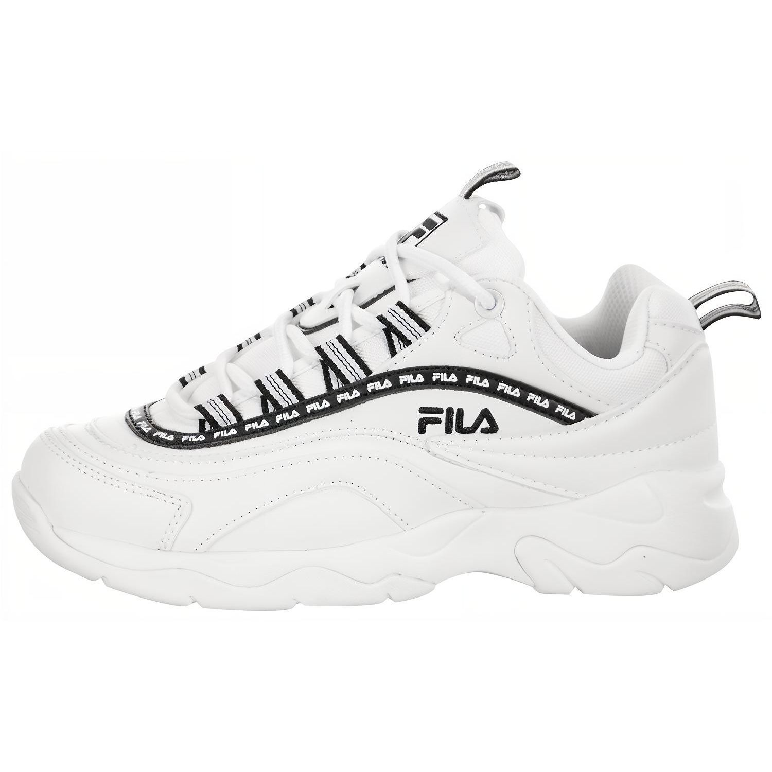 

Fila Ray Повтор Кожа Удобные Универсальные Низкие Кроссовки Папы Женские кроссовки Черный Белый 5RM00816_112 38.5