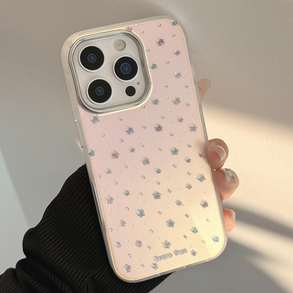 Little Stars Suitable for Iphone16 Mobile Phone Case 15Promax Laser 13 Korean Style 14 Advanced 11 Electroplated Hard