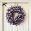 Lavendel Woondecoratie Kunstkrans voor Voordeur Lente Zomer Nep Paars Entree Hal Binnen Buiten Muur Portaal Raam Boerderij Bruiloft Feest