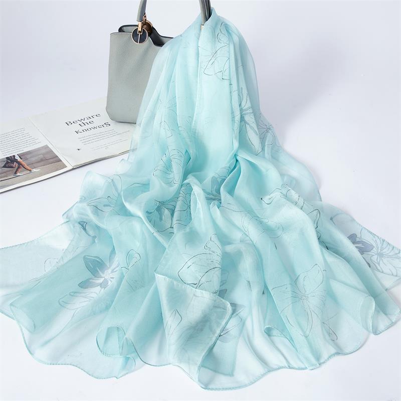 

новый 100% шелковый шарф из тутового шелкопряда, шарф-шаль из чистого шифонового шелка, изысканная шарфовая пряжа