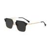 Korean Double Beam Frame Metal Myopia Glasses Trendy Men Half Frame Myopia Sunglasses Anti UV Driving Near Sight Sunglasses