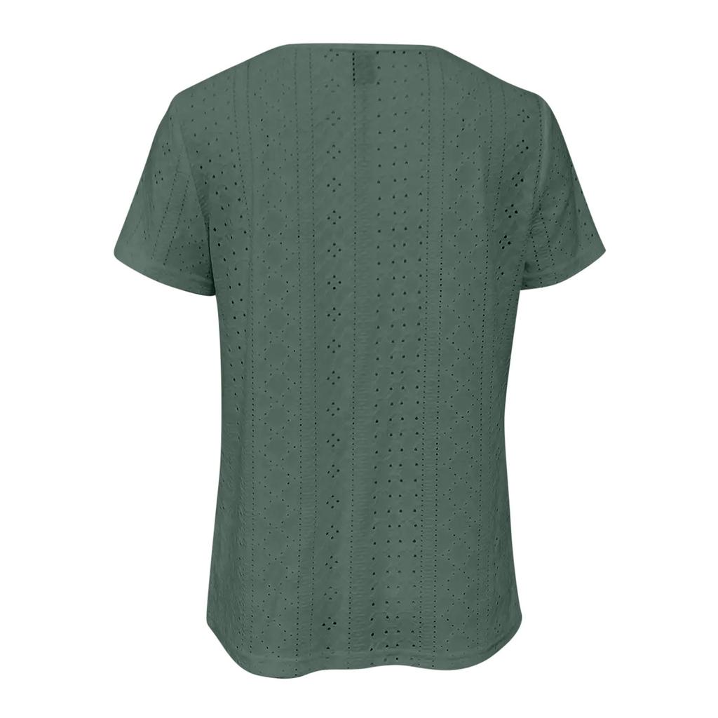 Summer Loose Casual Solid Color Square Neck Short Sleeved Top Versatile Women's T-shirts