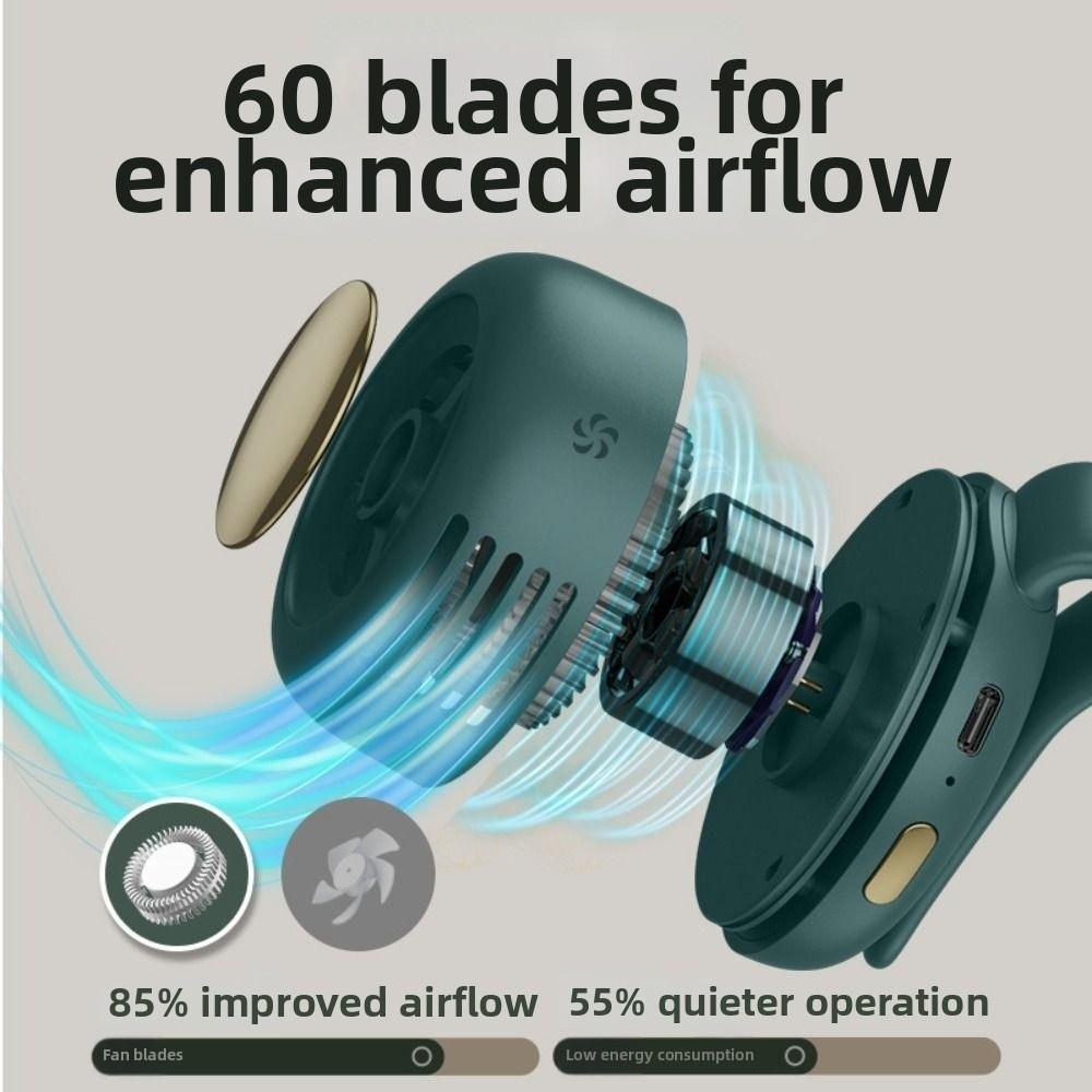 USB Rechargeable Portable Silent Fan 3-Speed Adjustable Waist Clip Fan for Outdoor&Office
