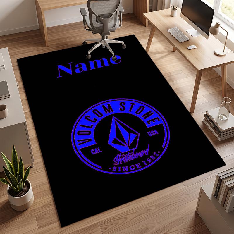 V-VOLCOM (1) Personalized Name Office Carpet Stylish Decor for Living Room Bedroom Kitchen