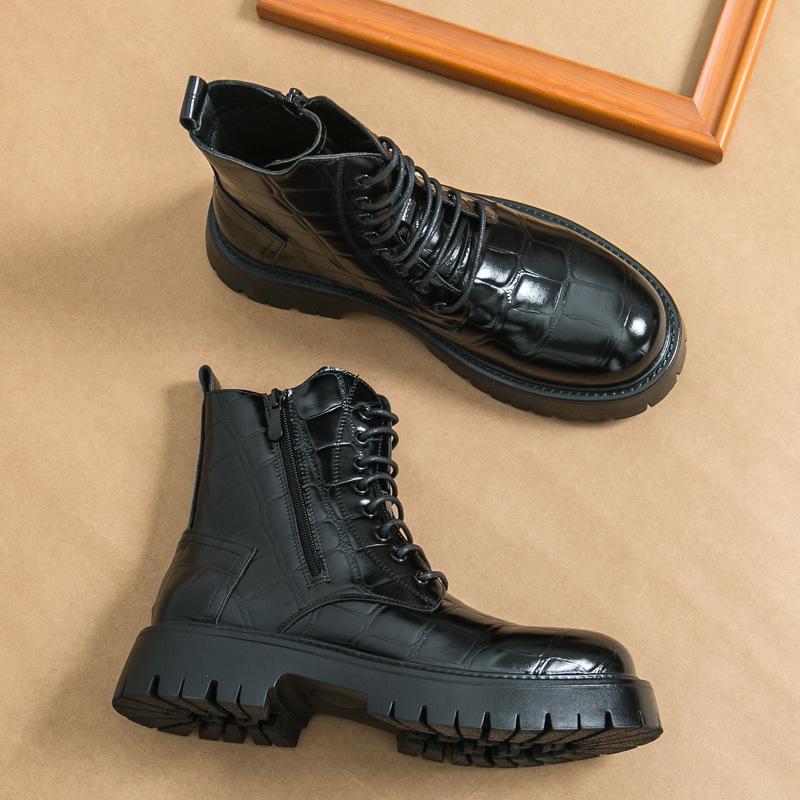 New platform British-style big scalp shoesMartin boots, business casual height-boosting shoes
