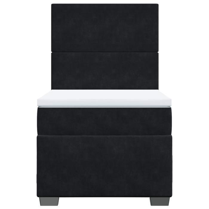 Cadre de lit avec matelas - Maison Exclusive - Noir - 90x200 cm - Tête de lit réglable
