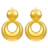 Vintage Titanium Steel Geometric Earrings: European & American Retro Style, Smooth Irregular Pleated Design
