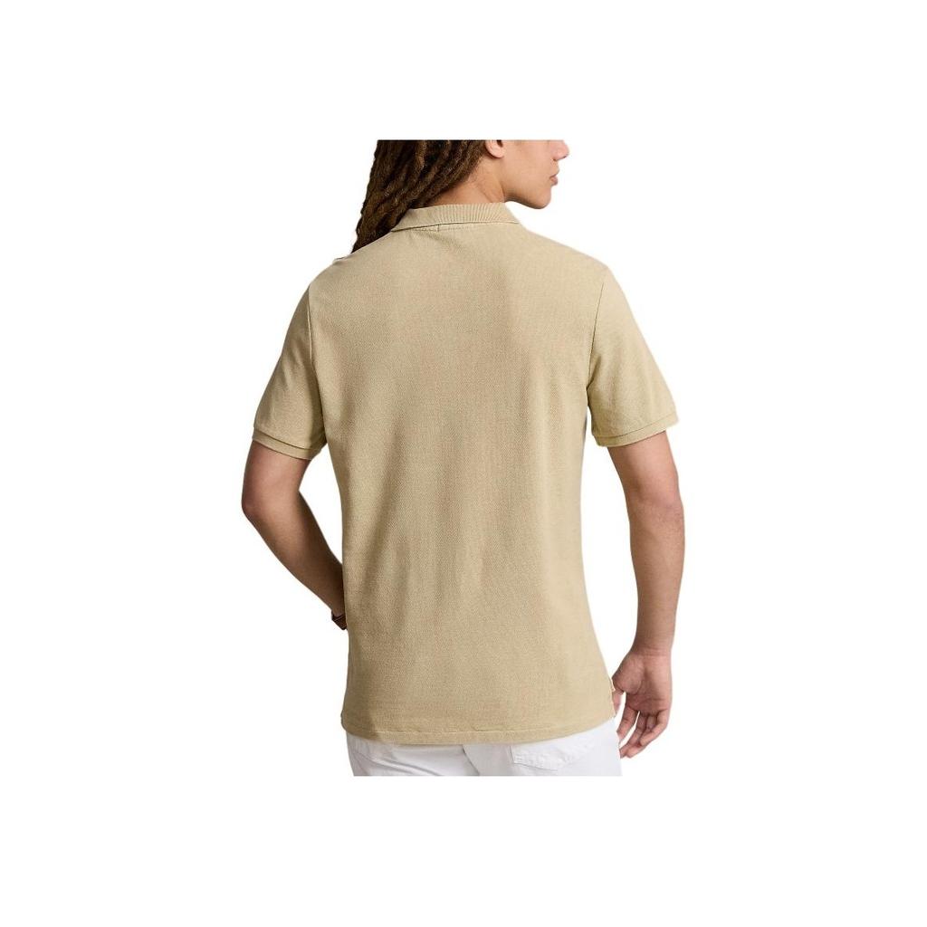 Polo Ralph Lauren Solid Logo Embroidered Casual Short Sleeve Polo Shirt Men tops Beach-Beige MNPOKNI1N822752-250