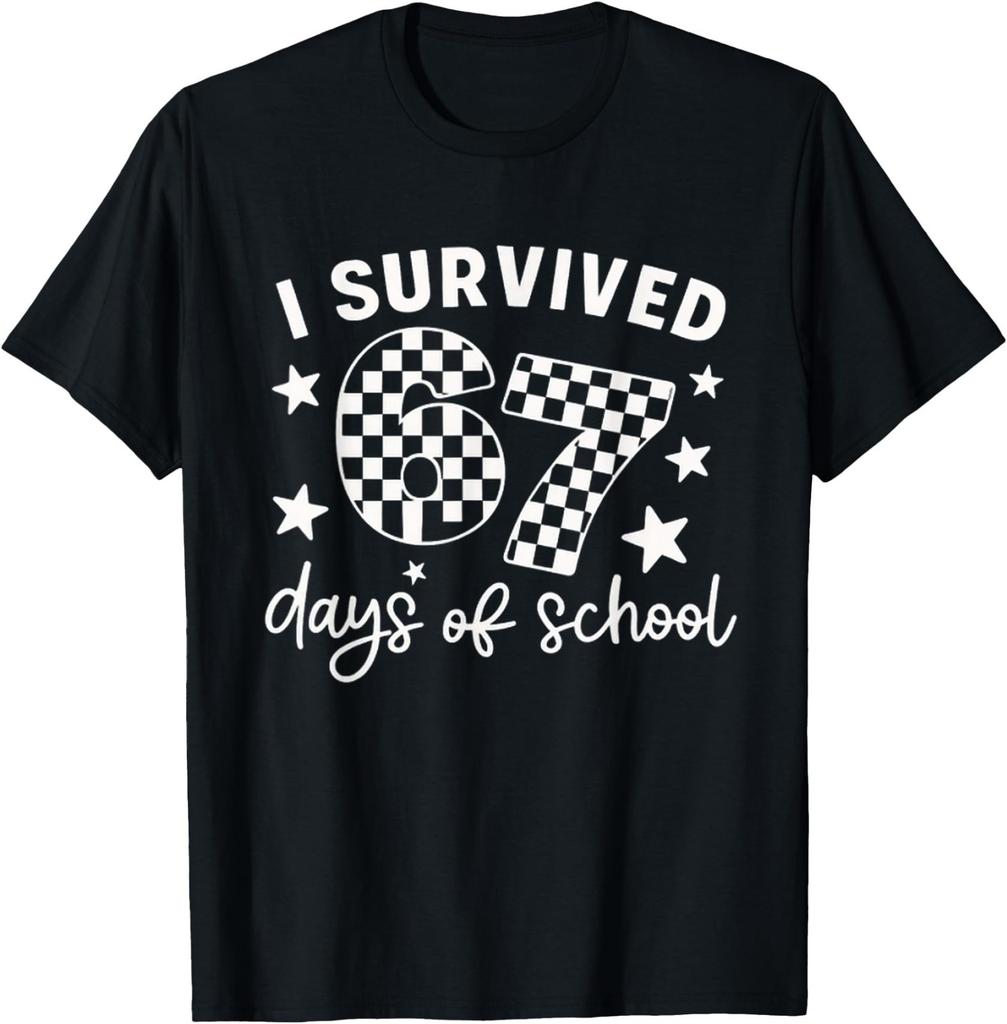 I Survived 67 Days Of School Teachers Students Adult Kid T-Shirt,Unisex Tee