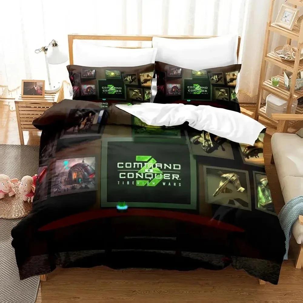 3D Game Command And Conque Bedding Set Duvet Cover Bed Set Quilt Cover Pillowcase Comforter king Queen Size Boys Adult