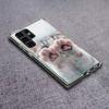 Pink Cat Hand Phone Case For Samsung Galaxy S24 S23 S21 S20 FE S22 S26 Ultra S25 Edge S10 Plus Cover Clear TPU Capa Shell Coque