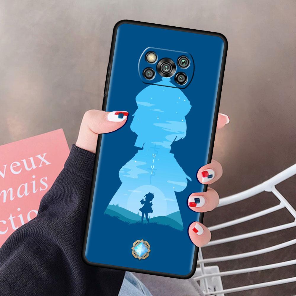 Genshin wpływ Anime etui na xiaomi mi Poco X3 NFC M3 Pocophone F1 F3 GT czerwony mi K40 Pro dla mi 10T Pro Capa pokrowiec na telefon