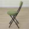 Solid Color Folding Stool Cover Stretch Round Chair Slipcover Household Backrest Chair Covers for Dining Room Office